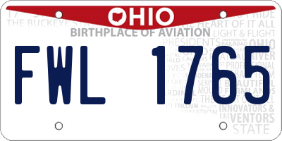 OH license plate FWL1765