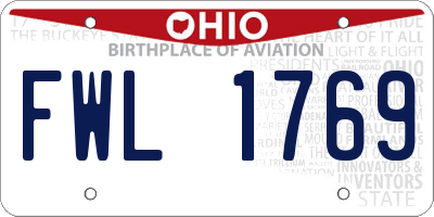OH license plate FWL1769