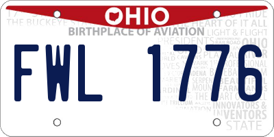 OH license plate FWL1776