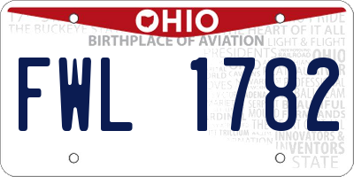 OH license plate FWL1782