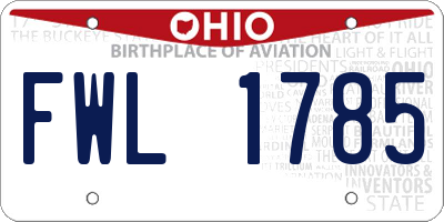 OH license plate FWL1785