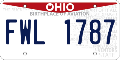 OH license plate FWL1787