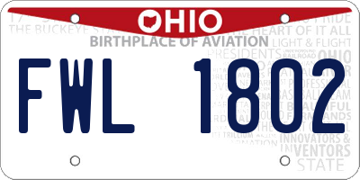 OH license plate FWL1802