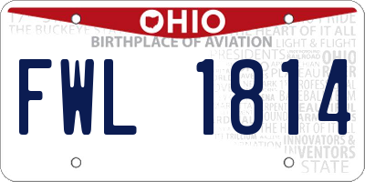 OH license plate FWL1814