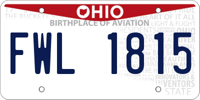 OH license plate FWL1815