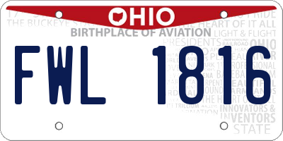 OH license plate FWL1816