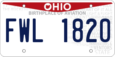OH license plate FWL1820