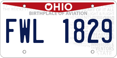 OH license plate FWL1829