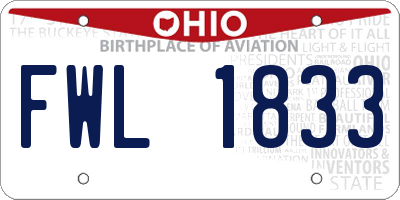OH license plate FWL1833