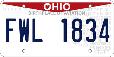 OH license plate FWL1834