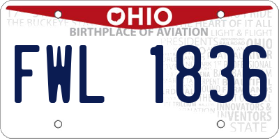 OH license plate FWL1836