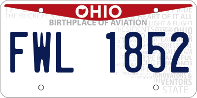 OH license plate FWL1852