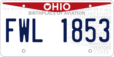 OH license plate FWL1853
