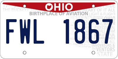 OH license plate FWL1867