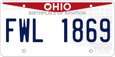 OH license plate FWL1869