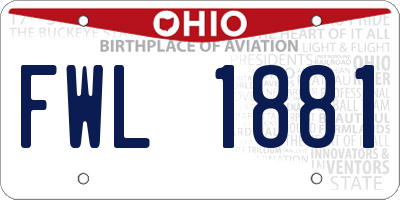 OH license plate FWL1881