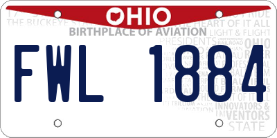 OH license plate FWL1884