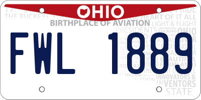 OH license plate FWL1889