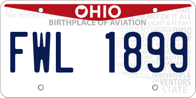 OH license plate FWL1899
