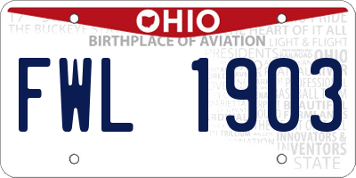 OH license plate FWL1903