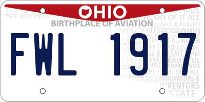 OH license plate FWL1917