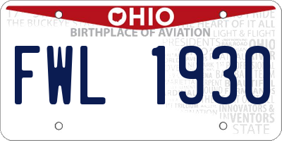 OH license plate FWL1930