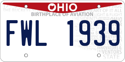 OH license plate FWL1939