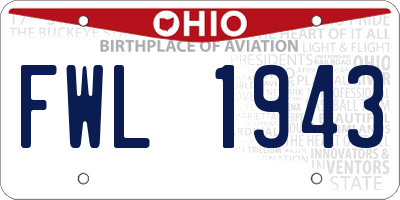 OH license plate FWL1943