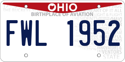 OH license plate FWL1952