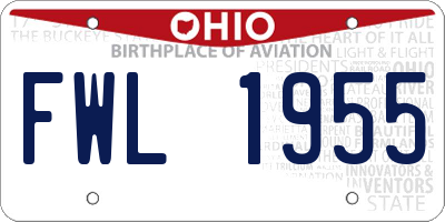 OH license plate FWL1955