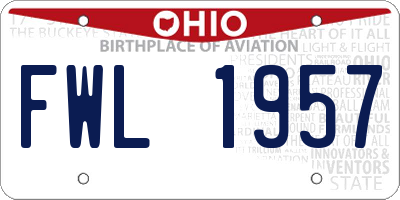 OH license plate FWL1957
