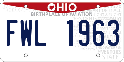 OH license plate FWL1963