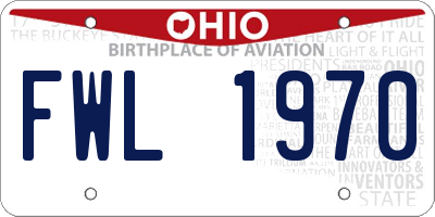 OH license plate FWL1970