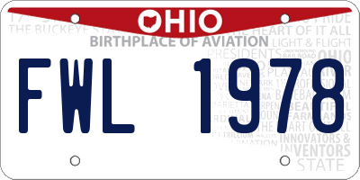 OH license plate FWL1978