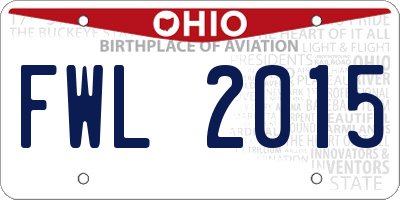 OH license plate FWL2015