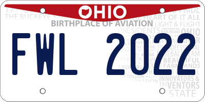 OH license plate FWL2022