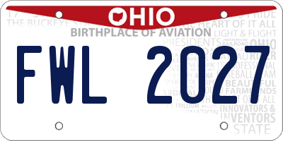 OH license plate FWL2027