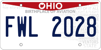 OH license plate FWL2028