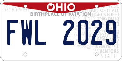 OH license plate FWL2029