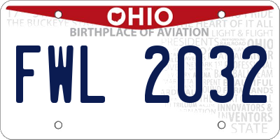 OH license plate FWL2032