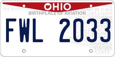 OH license plate FWL2033