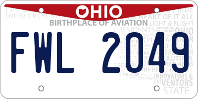 OH license plate FWL2049