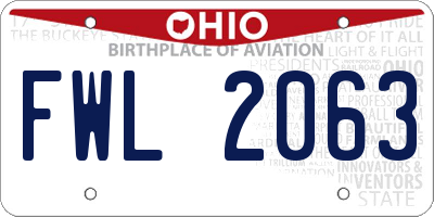 OH license plate FWL2063