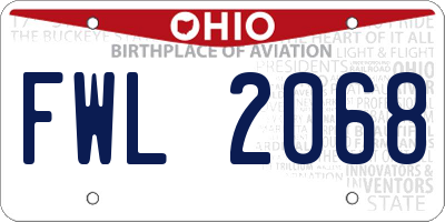 OH license plate FWL2068