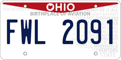 OH license plate FWL2091