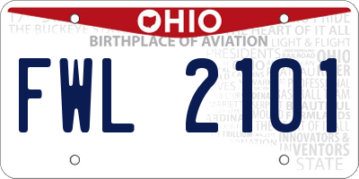 OH license plate FWL2101