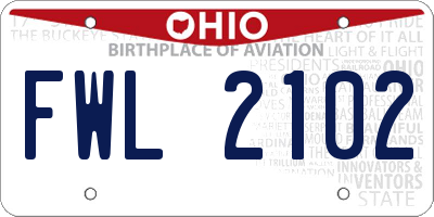 OH license plate FWL2102