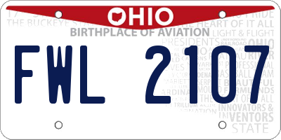 OH license plate FWL2107