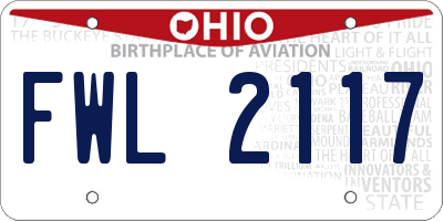 OH license plate FWL2117