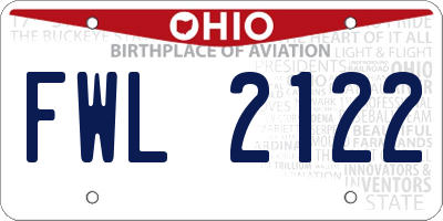 OH license plate FWL2122